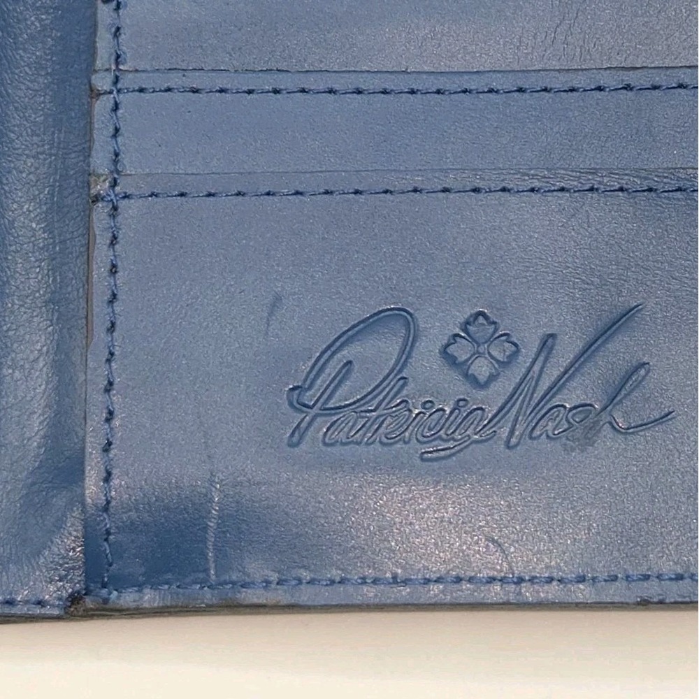 Patricia Nash Reiti Greek Floral Leather Wallet Folding Kisslock RFID Blocking - Picture 5 of 13